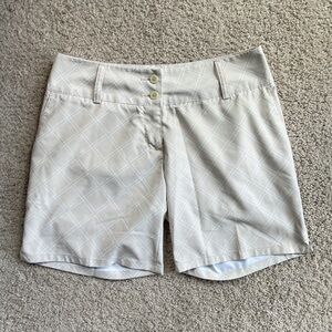 Adidas Light Khaki Diamond Pattern Mid Rise 7" Tennis Golf Shorts Size 2